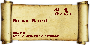 Neiman Margit névjegykártya
